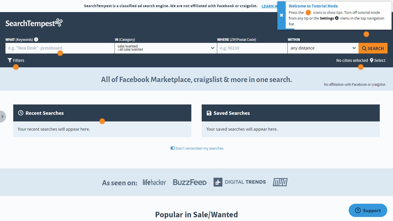 SearchTempest: Search all of Facebook Marketplace, craigslist & more